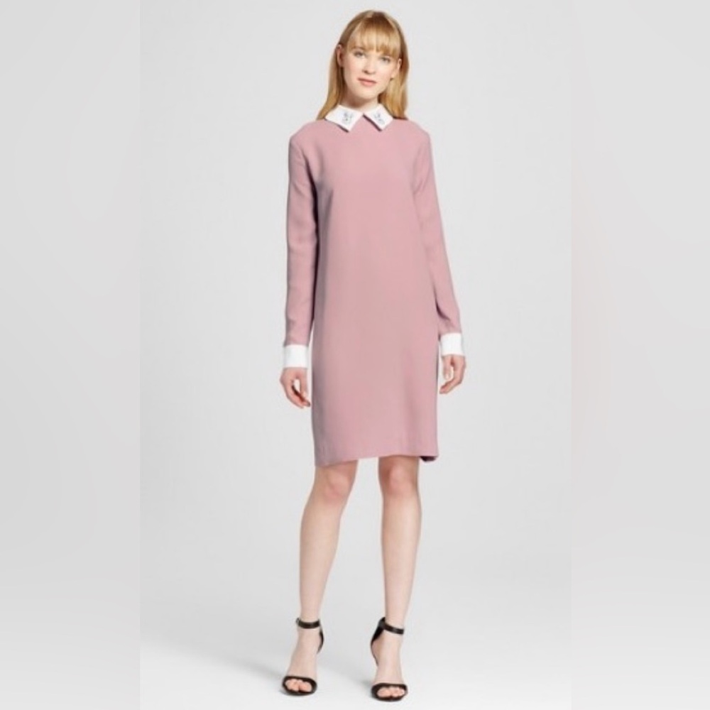 Elegant Pink Long-Sleeve Dress